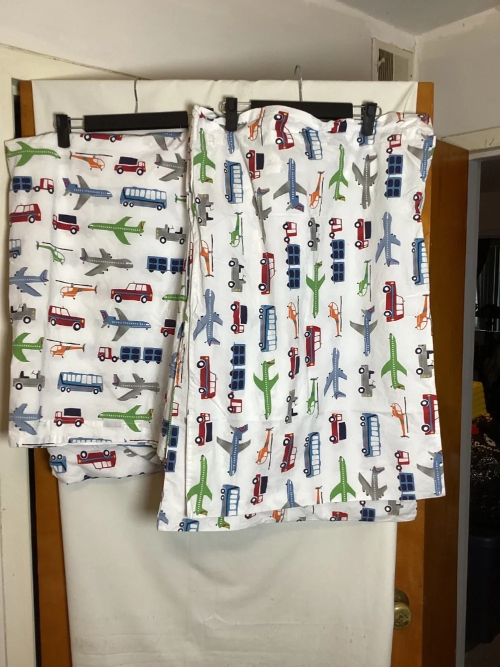 Pottery Barn Kids planes,trucks & cars printed Full/ Double sheet set